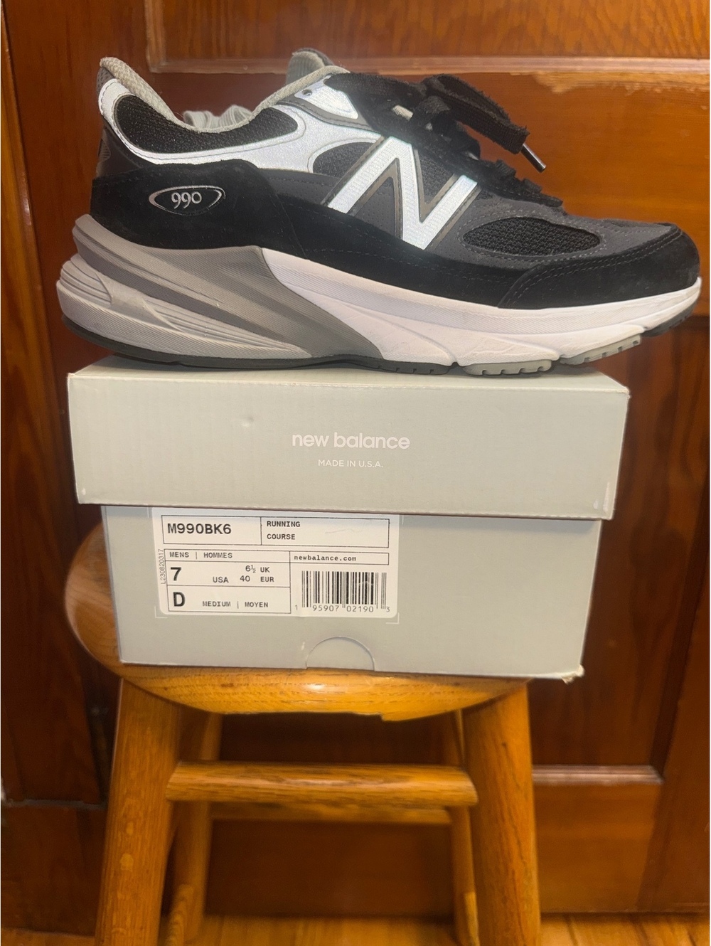 New Balance 990v6 Made in USA M990BK6 Men’s 7 Women’s 8.5 Black Grey